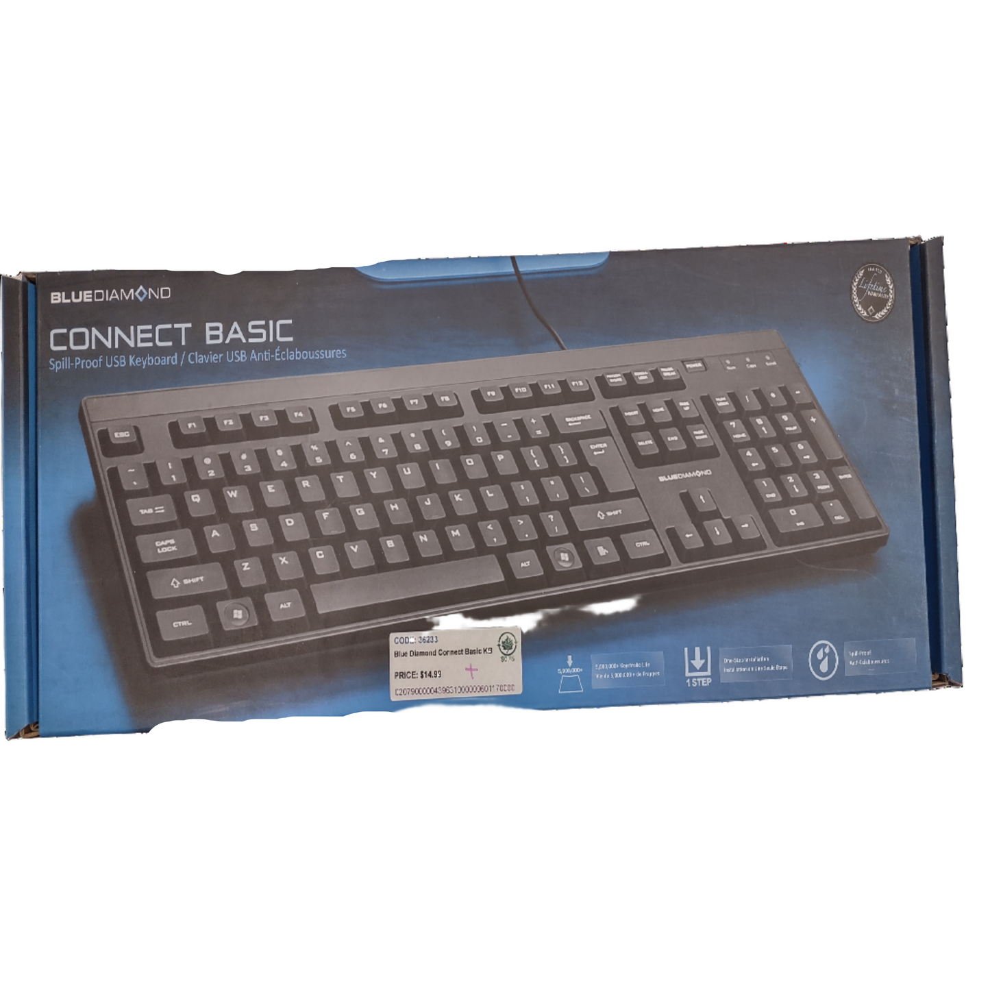 BlueDiamond Spill Proof USB Keyboard